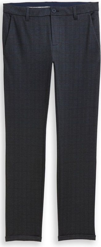 TOM TAILOR Heren Jersey Travis Slim Fit Chino Broek, 39145 - Navy Tonal Check, 28W / 36L
