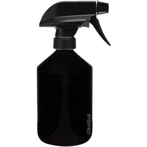 Lege Plastic Fles 500 ml zwart met Zwart spraykop - set van 10 stuks - navulbaar - leeg