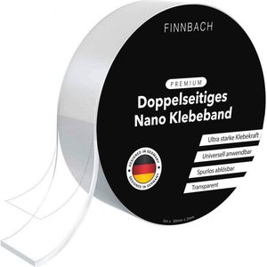 Dubbelzijdig Nano Tape [3 Mtr] - Extra Sterk en Verwijderbaar Plakband - Transparant, Wasbaar en Antislip