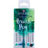Talens Ecoline 5 brush pens ''Green Blue''