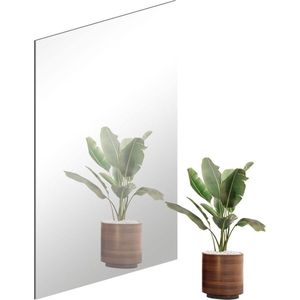 Zelfklevende glazen spiegel, 40 x 30 cm, grote spiegel om te plakken, Super HD spiegeltegels, spiegel, gepolijste rand, plakspiegel, vierkant, decoratieve wandspiegel voor slaapkamer hal, 2 mm