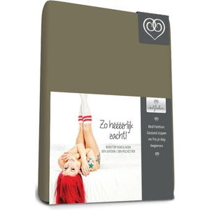 Badstof Stretch - Topper Hoeslaken - 140 x 200 cm - Taupe