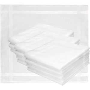Heren stoffen zakdoeken set - 12 stuks van 100% katoen - 43x43 cm