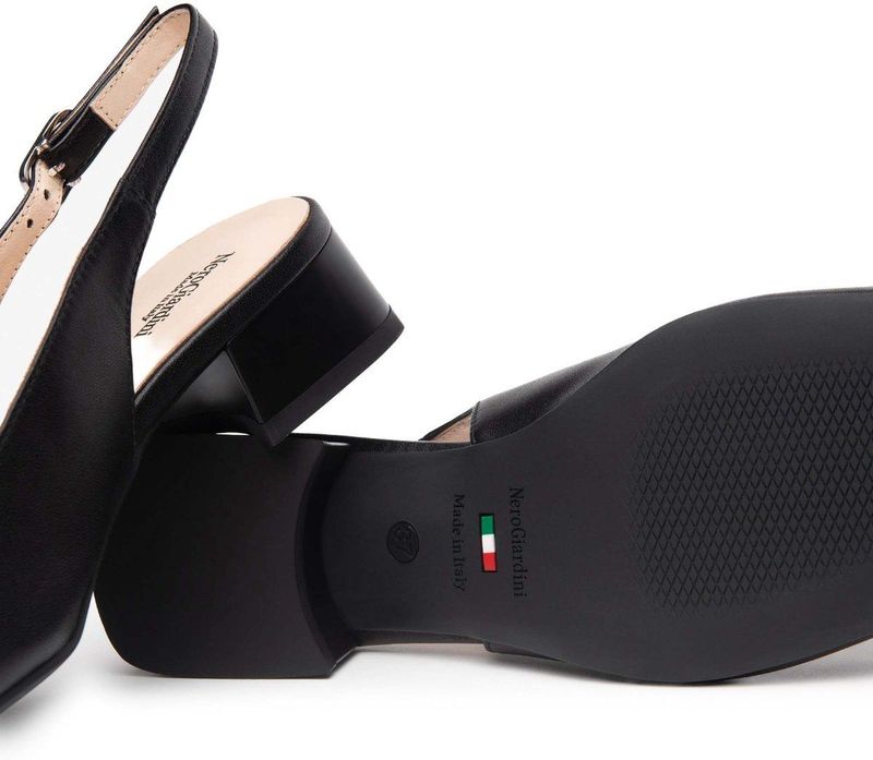 Nero Giardini - Slingpumps - Zwart - Blokhak - Glad Leer