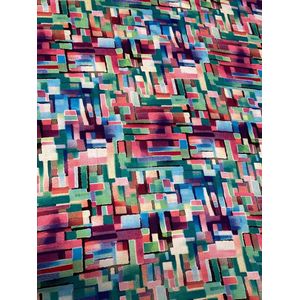 Viscose tricot Coupon vrolijke kleuren 150 cm x 150 cm 95% viscose 5% elesthan