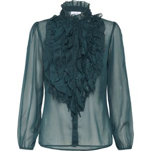 Saint Tropez LiljaSZ Crinkle LS Shirt Dames Blouse - Maat L