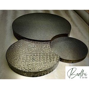 Bodhi by Ed - Dienblad - Rond - 60cm - Decoratie - Vierkant - plateau - Brons - Leer - Croco