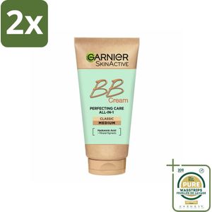 Garnier - SkinActive - BB Cream Classic Medium - 5-in-1 Verzorging - 50 ml - Voordeelverpakking - 2 stuks - Make-up - Hydraterende crème