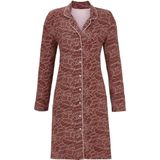 Bruin doorknoopnachthemd organische print - Bruin - Maat - 36