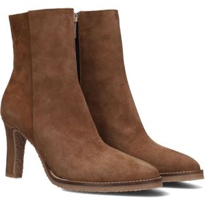 Notre-V 57436 Enkellaarsjes - Enkelboots met rits - Dames - Cognac - Maat 39