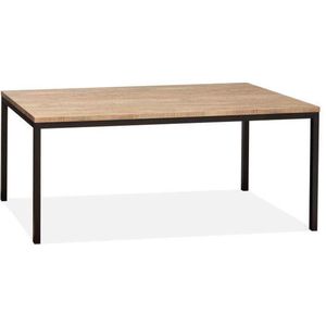 Cothen Eettafel 160cm - Rechthoekige eettafel - Tropische houtlook - Zwarte poten