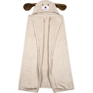 PLAID CAPE - 100X75 CM - DIERENMOTIEF - POLYESTER - BEIGE - KINDEREN - THEO