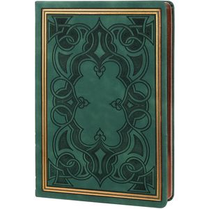 Victoria's Journals - Notitieboek A5 - Old Book Journal - Vintage - Premium Vegan Leer Hardcover - 320 Pagina's Premium Papier (Donker Groen)