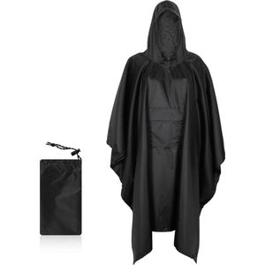 Trekking regenponcho - waterdichte regenjas met capuchon voor camping en wandelen