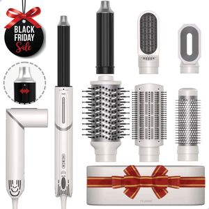 Yajaime® 7-in-1 Airstyler met opbergdoos - Multistyler - Wit/zilver - Hairwrap - Airwrap - Haarstyler - Haardroger - Warmteborstel - Krulborstel - Krultang - Stijlborstel - Coldshot - Krultang 5 in 1