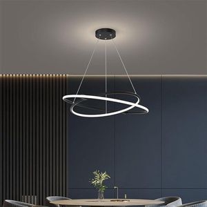 LED Hanglamp Ring-Luxe Moderne LED- 2-lamps- Ø 40cm bij Ø 60cm-Hanglampen- 3-Staps Dimbaar Zonder Dimmer- Met Verstelbare Hoogte-Woonkamer Lamp-Eetkamer Lamp