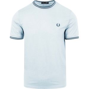 Fred Perry - T-Shirt M1588 Lichtblauw V08 - Heren - Maat S - Modern-fit