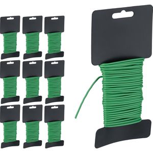 Relaxdays tuindraad - set van 10 - 10 m lang - Ø 2,5 mm - ommanteld - voor klimplanten