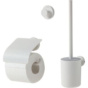 Tiger Urban Toiletaccessoireset - Toiletborstel met houder - Toiletrolhouder met klep - Haak – Wit