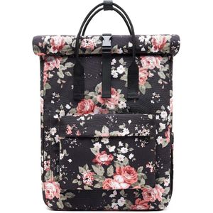 Moderne roltop rugzak met laptopvak | Waterdichte dagrugzak voor school en werk dames rugzak