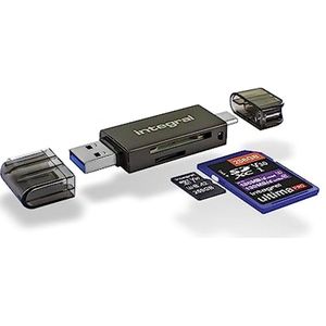 Dual Interface Micro SD & SD Geheugenkaartlezer - USB3.0 & USB-C Adapter met Hoge Snelheid