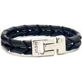 Josh - 09284 - Armband - Zwart - Leer - 23 CM
