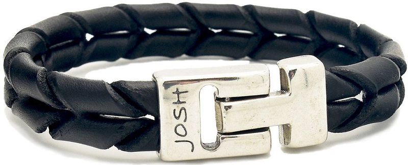 Josh - 09284 - Armband - Zwart - Leer - 23 CM