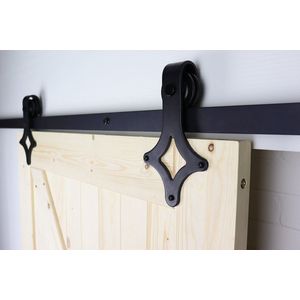 Wovar Zwart Schuifdeursysteem met Rails | Klassiek Model Compleet 200 cm | Per Set