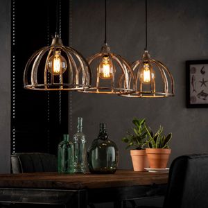 DePauwLiving - 3x Ø30 Ribben zandgegoten alu Hanglamp - E27 Fitting - Grijs - Hanglampen Eetkamer, Woonkamer, Industrieel, Plafondlamp, Slaapkamer, Designlamp voor Binnen