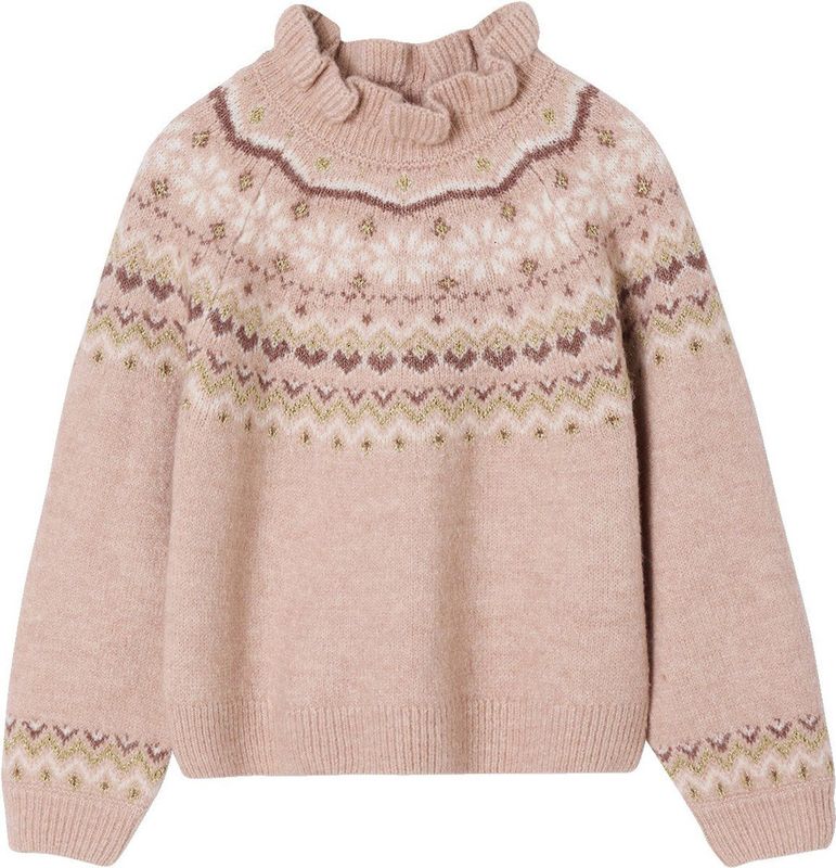 Vertbaudet - Jacquard Trui - Glinsterende Details - Voor Meisjes