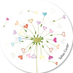 Tallies Cards - kadokaartjes  - bloemenkaartjes - Paardenbloem pastel - Primo - set van 5 kaarten - condoleance - deelneming - gecondoleerd - afscheid - 100% Duurzaam