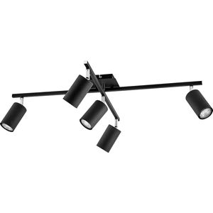 Lindby - plafondlamp - 5 lichts - aluminium - H: 22.5 cm - GU10 - zwart