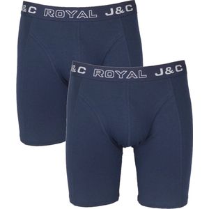 J&C Underwear heren boxershorts - lange pijp - maat L - 2-pack - marine