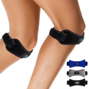 Kniebrace - 2 Stuks - Patellabrace - Universele Maat - Patellabandje - Zwart