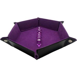 Dice tray Gargoyle paarse zeshoekige - D & D dobbelstenen RPG tafelspellen - geluidsdempende lade - DnD dobbelstenen set - DnD Gifts Polyhedral dice tray