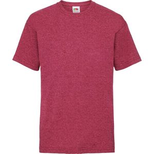 Fruit Of The Loom Kinder / Kinderen Unisex Valueweight T-shirt met korte mouwen (Vintage Heather Rood)