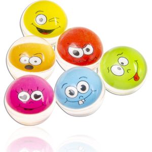 Stuiterballen 50 Stuks Rubberen Smiley stuiterballen - Party bag fillers voor kinderen - Verjaardagsspeelgoed voor kinderen - Meerkleurig met verschillende Varianten.