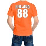 Oranje supporter t-shirt - rugnummer 88 - Holland / Nederland fan shirt / kleding voor kinderen 134/140