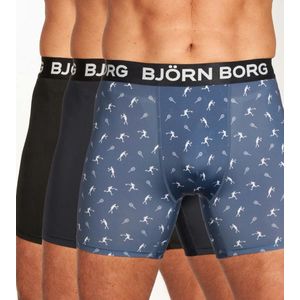 Björn Borg Performance Lange short - 3 Pack MP004 Black/Blue - maat XL (XL) - Heren Volwassenen - Polyester- 10002357-MP004-XL