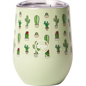 Quy Cup - 300ml Thermoscup- Cactus - Double Walled - 24 uur koud, 12 uur heet, RVS (304)-drinkbeker-thermosbeker