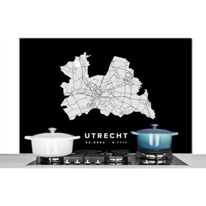 Spatscherm keuken 120x80 cm - Kookplaat achterwand Utrecht - Kaart - Nederland - Muurbeschermer - Spatwand fornuis - Hoogwaardig aluminium