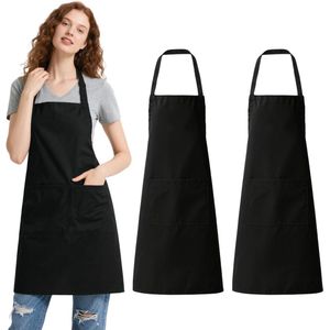 Unyqoos® Set van twee verstelbare zwarte schorten voor koken en diverse activiteiten
