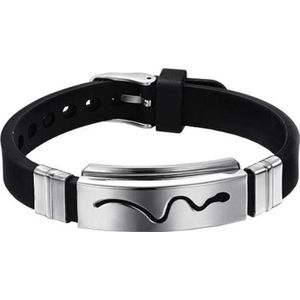 Fako Bijoux® - Armband - RVS Siliconen - Slang