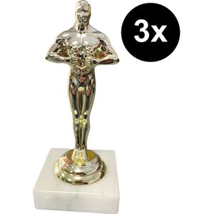 Luxe Hollywood award beeldjes 15 cm 3 stuks