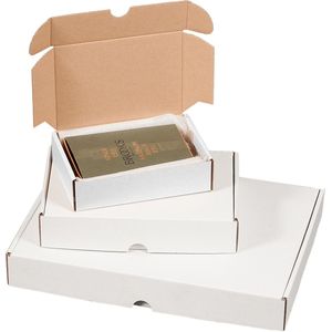 25 ecologische witte postdozen / verzenddozen formaat A6 16,5 x 11,5 x 4,5 cm Doosjes karton postdoos cadeaudoos KB