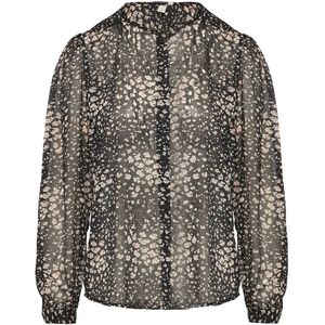 Blouse - Gevoerd - Chiffon - Gedrapeerd - Transparant - Normale Pasvorm