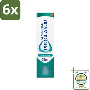 Sensodyne - Tandpasta - Proglasur Fresh & Clean - Dagelijkse Bescherming - 75 ml - Voordeelverpakking - 6 stuks - Tanderosie - Gevoelige tanden