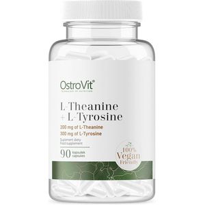 Aminozuren - OstroVit Theanine + Tyrosine VEGE 90 capsules - 90 Capsules + BeBulk Nutrition Pillendoos
