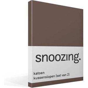 Snoozing - Katoen - Kussenslopen - Set van 2 - 50x70 cm - Taupe