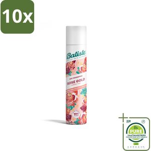 10 x Batiste - Rose Gold - Droogshampoo - Zachte Rozengeur - Verfrist en Zorgt Voor Volume - 200ml - Grootverpakking - Droogshampoo - Haarverfrissend - Rozengeur - Volume Shampoo - Haar Styling